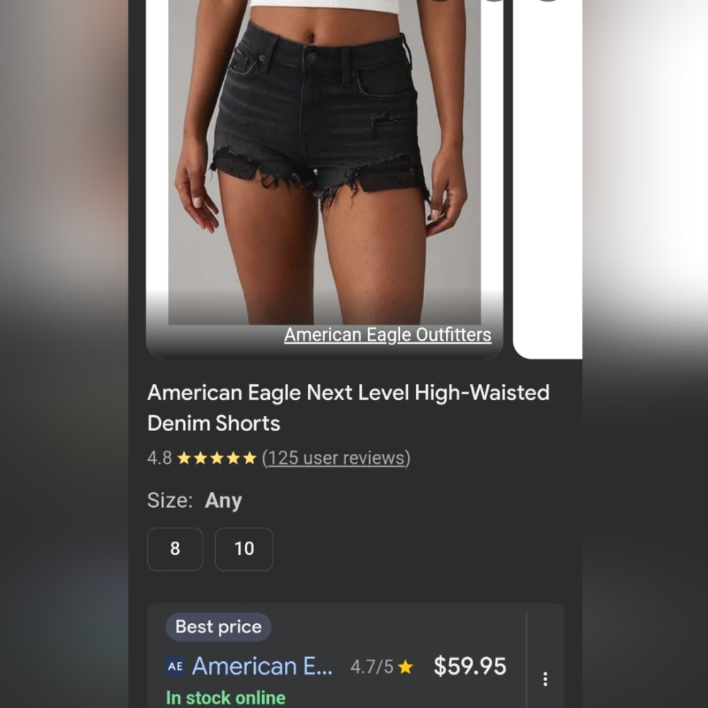 Black Denim cutoff shorts American Eagle 30x30 unisex??